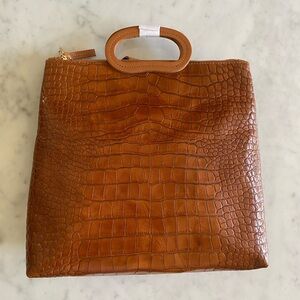 NWT Clare V Marcelle croc Embossed Tan Backpack